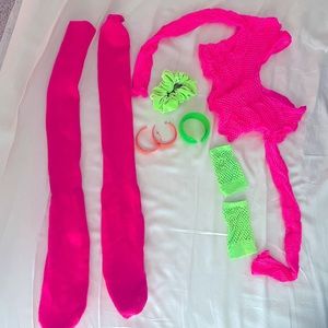 Neon Eighties 80s costume Accessories Bundle